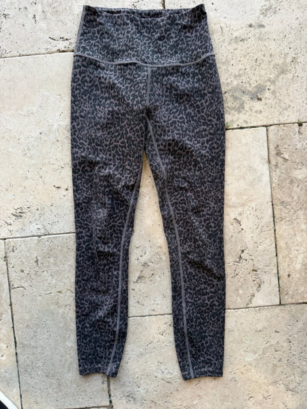 Varley Leggings Women's XS Ankle High Rise Animal Print Brown Black Stretch